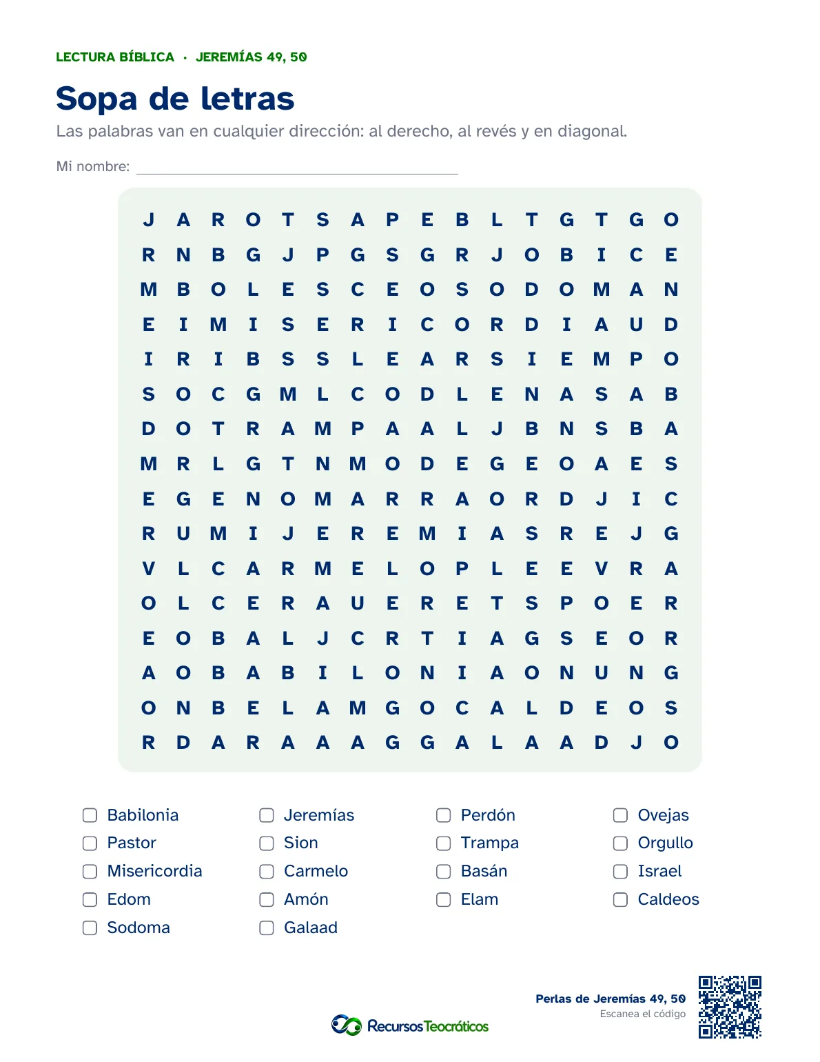 Cómo se ve: Jeremías 49-50 · Sopa de letras bíblica