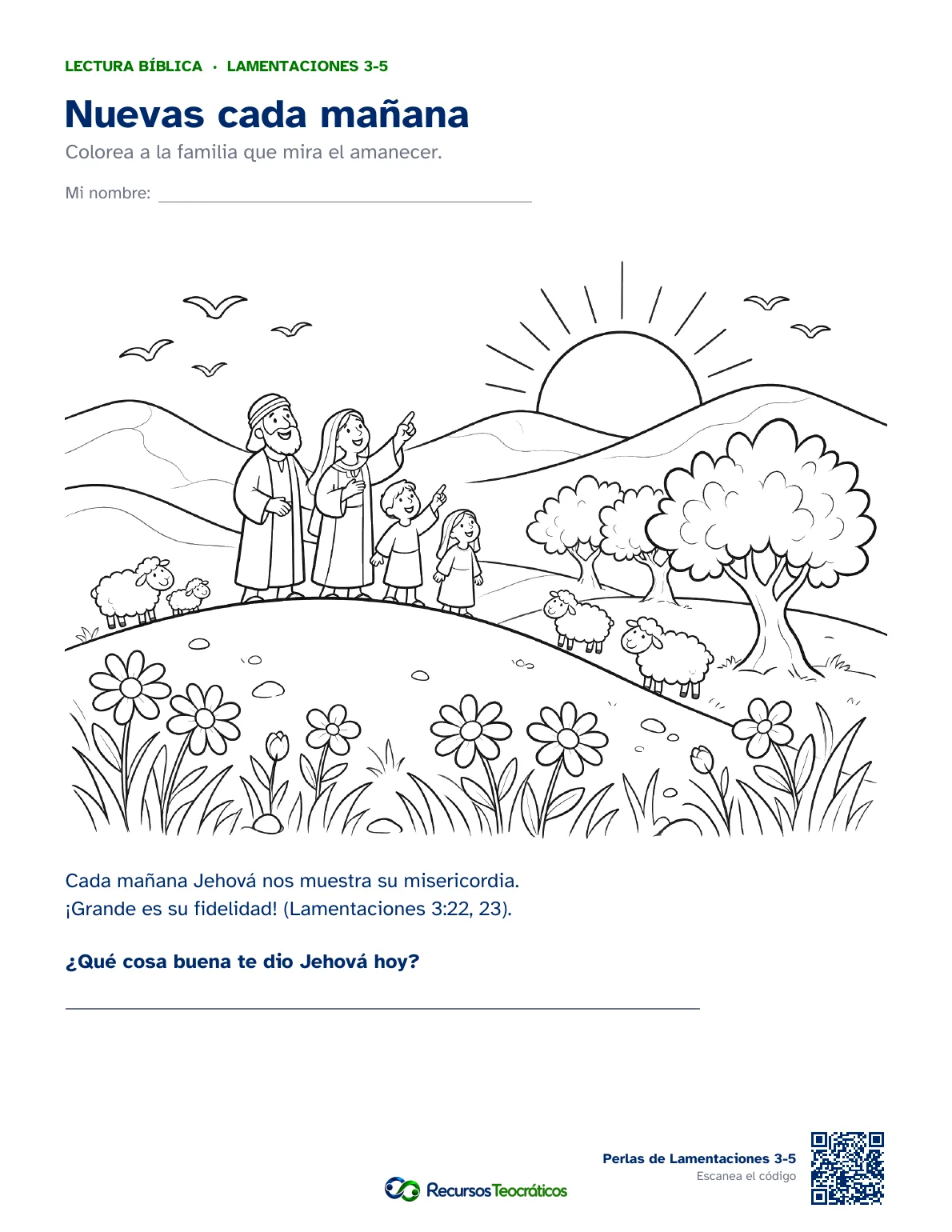 Cómo se ve: Lamentaciones 3-5 · Dibujo para colorear para niños