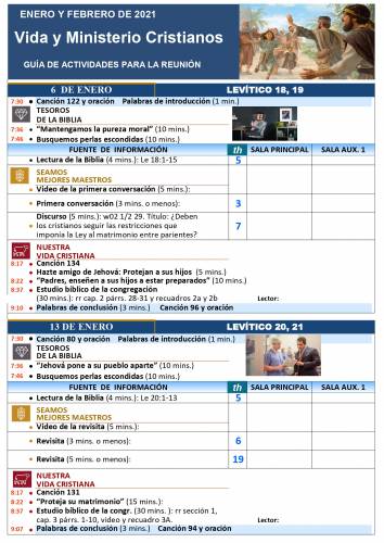 Más información sobre "VIDA Y MINISTERIO CRISTIANOS ENERO Y FEBRERO  2021 EN EXCEL"