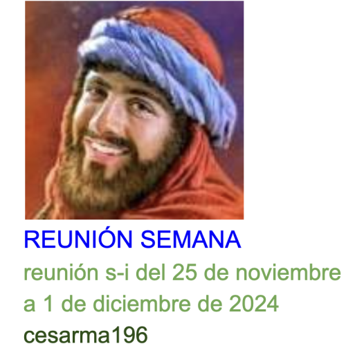 Más información sobre "Reunion s-i del 25 de noviembre al 1 de diciembre de 2024"